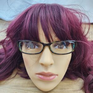 💜Genevieve Boutique Brown & Teal Attempt Eyeglasses w/Hardshell Case